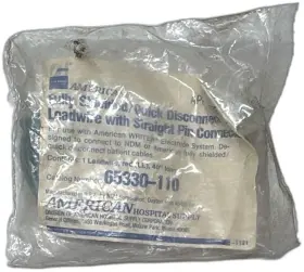 65330-110 American Hospital Supply Leadwire Red Quick Disconnect Shielded
