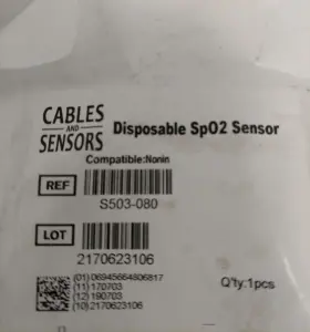 S503-080 Cables & Sensors And Sp02 Sensor Adult Fit 7 Pin End 15