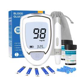 Cakrnps G-425-3 Glucose Monitor Kit Blood Sugar With 100 Test Strips &100 ... Fast Ship