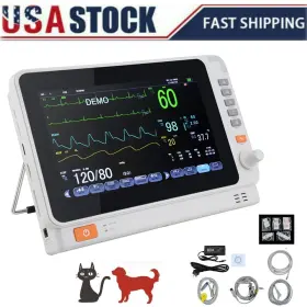 Spo2 Carejoy 190891213259 10 Inch Vet Vital Signs Patient Monitor Ecg Resp Pet Animal Ce/fda