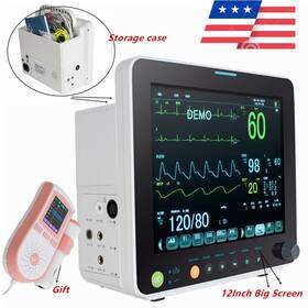 Carejoy 190891578976 12ftft Portable Patient Monitor Vital Signs Spo2 Nibp Ecg Resp Temp Pr//