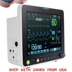 Carejoy 800208 Usa- Portable 12ftft Vital Sign Patient Monitor Multi-parameter Ecg Nibp Resp