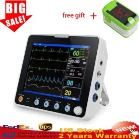 8ftftmedical Carejoy Eda180548 Portable Icu Vital Sign Patient Monitor 6-parameter Ecg Nibp Resp Pr
