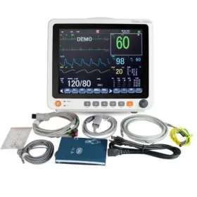 V8rectal Carejoy 12 Inch Screen Patient Signs Monitor Ecg Nibp Resp Temp Spo2 Pr