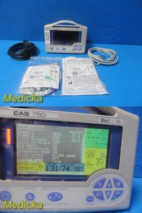 Casmed 01-02-0411 Cas 750e-4ms Patient Monitor Masimo Set Spo2 With Sensor And Cuff 39685