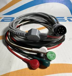 Curbell Cb-72540r 5 Lead 6 Pin Shielded Patient Ecg Ekg Cable #17736