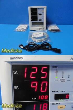 Datascope 0998-00-0444-j61 Mindray Accutorr Plus Masimo Set Spo2 Monitor With Patient Leads 36836