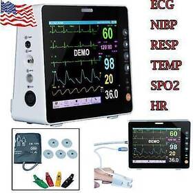 Denshine Rpm-9000d3 8 Inch Usa Patient Monitor Icu Vital Signs Ecg Nibp Resp Temp Spo2 Hr With Cuffs/