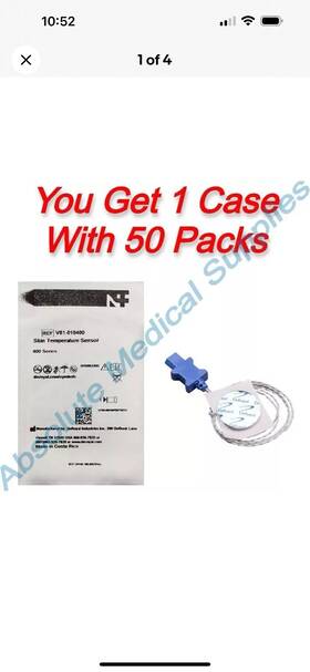 Deroyal Industries V81-010400 50-packs Adult Skin Temperature Sensor 400 Series Sterile