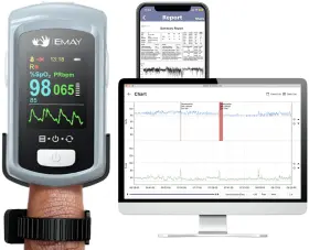 Emo-90 Emay Sleep Oxygen Monitor With Pc Software And App Bluetooth Pulse Oximeter R
