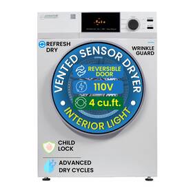 Equator Advanced Appliances Ed-870 Deluxe 24 Inch Vented Sensor Dryer 4 Cu.ft Touch Control 110v Digital