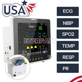 Eterfant Jh103020061 12 Inch Patient Monitor Icu Ccu Vital Sign For Hospital Ecg Nibp Resp Temp Spo2 Pr