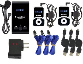 Atg-100t1t2r-b Exmax Atg-100t 195mhz Wireless Microphone Audio Tour Guide System Simultaneou