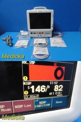 Fukuda Denshi Ds-7200 Patient Monitor With New Leads Ecg Nbp Spo2 Temp Ibp 37232