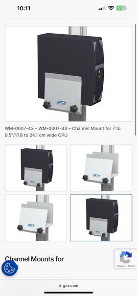 Gcx Wc-0007-42 Vertical Cpu Channel Mount For 4.5 To 7 Inch / Wc-0007-42b/wc000742/wc000742b