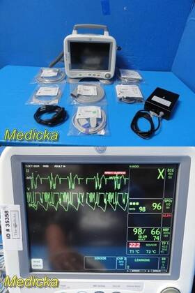 Ge 202015-002 Transport Pro Patient Monitor With Tram 451m Module New Leads And Psu 35358