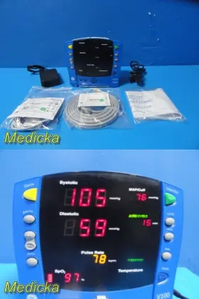 2038172-001-488421 Ge 2017 Carescape V100 Vital Signs Monitor Nibp Map Spo Pr With New Leads 38686