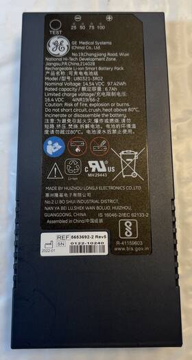 Ge U80321-3r02 Medical Systems Rechargeable Smart Battery Pack Li Ion