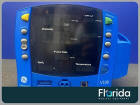Ge V100-jbac-axaaa-dr 2013 Dinamap Carescape V100 Patient Monitor Nibp Temp Spo2 Recorder
