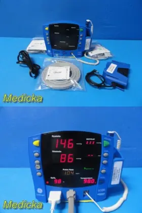 V100-nbaa-axaa-dx Ge 2010 Dinamap Carescape V100 Patient Monitor With New Leads And Psu 36826