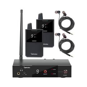 Levusu 782913792844 Pro Uhf Dual Wireless In-ear Monitor System With Earphone 180ft Rack Mount
