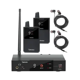 Levusu 782913792844 Pro Uhf Dual Wireless In-ear Monitor System With Earphone 180ft Rack Mount