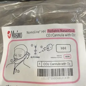 4-1-2025 Masimo 3838 Nomoline Pediatric Nasal/oral Co2 Cannula Exp 1 L Of 25 Nb