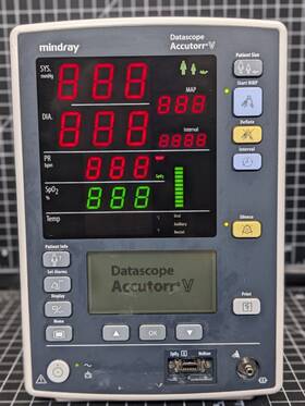 Mindray 0998-00-2000-833a Datascope Accutorr V Vital Signs Patient Monitor Nellcor Sp02 Medical