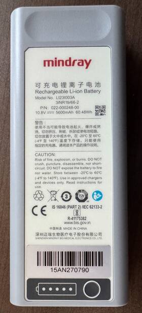 Mindray 115-034132-00 10.8v 5600mah Li-ion Battery For Vs9 Vital Sign Monitor