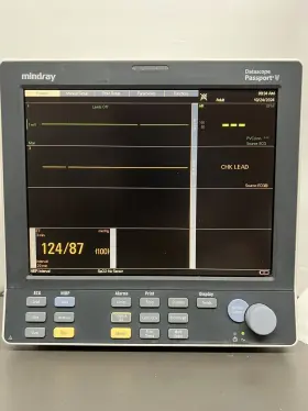 6100f-pa00225 Mindray Datascope Passport V Patient Monitor Ref Ecg Nibp Spo2 Temp Recorder