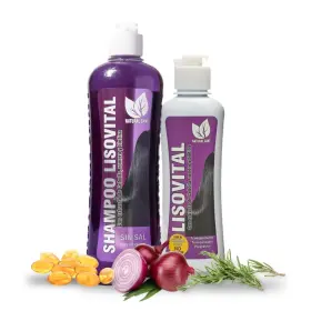 Natural Sant 850052439040 Liso Vital Duo Kit - Shampoo And Leave-in Conditioner Anti Frizz Heat Protect