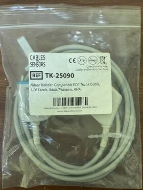 Nihon Kohden Tk-25090 Compatible Ecg Trunk Cable 3/6 Leads Adult/pediatric Aha