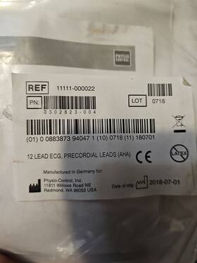 Physio-control 11111-000022 Physio-control 6-wire Precordial Leads 3302823-006 Lp12 And Lp15