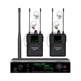 Aem-2 Qudosxy Wireless In Ear Monitor System Uhf Stereo/mono Metal Iem With 2 Bodyp