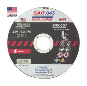 Sait 23101 United Abrasives-sait A60s General Purpose Cut-off Wheels Ty... Fast Ship