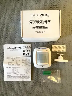 Secure 734122003471 Caregiver Alert System Wireless Motion Sensor Model # Cas-pir Nob