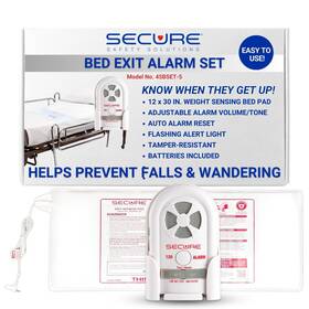 Secure Safety Solutions 734122003334 Bed Alarm For Elderly Adults - 80-120 Db Patient Monitor 12 Inch X 30 Pre