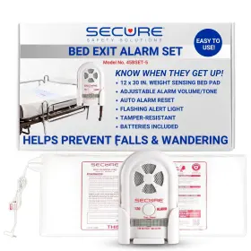 Secure Safety Solutions 734122003334 Bed Alarm For Elderly Adults - 80-120 Db Patient Monitor 12 Inch X 30 Pre