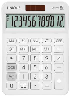 Unione Dc-308 Big Size Calculator With A Bright Lcd Dual Power Handheld Desktop. Co