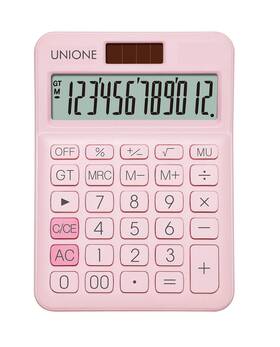 Unione Dc108n-p Pink Calculator With A Bright Lcd Dual Power Handheld Desktop. Busine