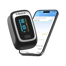 S5wb-vb-20241112 Vibeat Bluetooth Fingertip Pulse Oximeter Spo2 Monitor With Viheal... Fast Ship