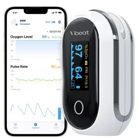 Vb-s6w-0805 Vibeat Rechargeable Oxygen Meter Finger Pulse Oximeter Bluetooth F... Fast Ship