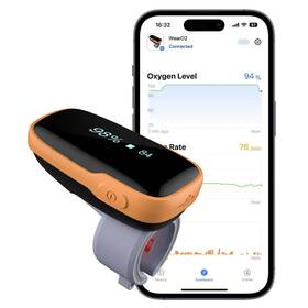 Vibeat Wearo2623 Wearo2 Pulse Oximeter Bluetooth - Oxygen Meter For Continuous Blood Ox