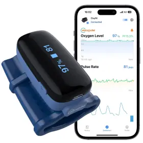 Wp-oxyfit-0427 Wearpulse O2 Pulse Oximeter Fingertip Oxygen Saturation Monitor Bluetooth Rate