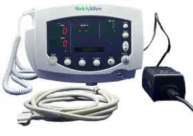 53mtp Welch Allyn Vital Signs Monitor With Power Adapter Temp Probe Bp Hose