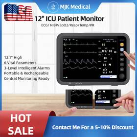 Yonker Yk-8000c 12 Inch Multiparameter Icu Patient Monitor With Ecg Nibp Spo2 Resp Temp Pr