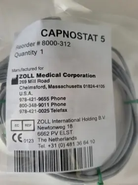 8000-312 Zoll End Tidal Co2 Monitor Cable Capnostat Part # 8000-312 Zoll End Tidal Co2 Monitor Cable Capnostat Part #
