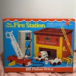 Vtg 1979 Fisher Price Vintage Little People 928 Fire Station New Box Sealed. Price: $199.99.