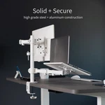 Vivo White Adjustable Laptop & Monitor Desk Mount Stand, Fits 1 Screen Up 32" New. Price: $59.99.