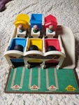 Fisher Price Little People 1965 #979 Dump Truckers Station Vintage, Complete Used. Price: $65.00.